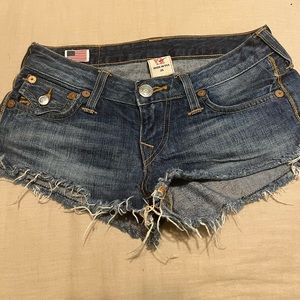 True religion low rise shorts